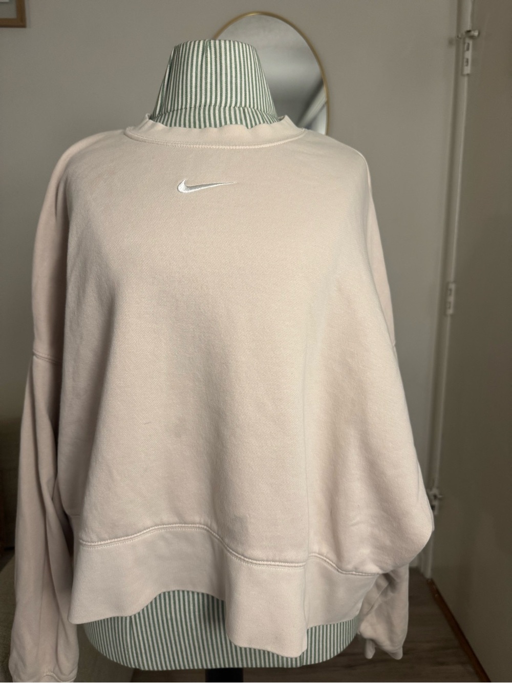 Nike Light Blush Crewneck Sweatshirt with White Swoosh